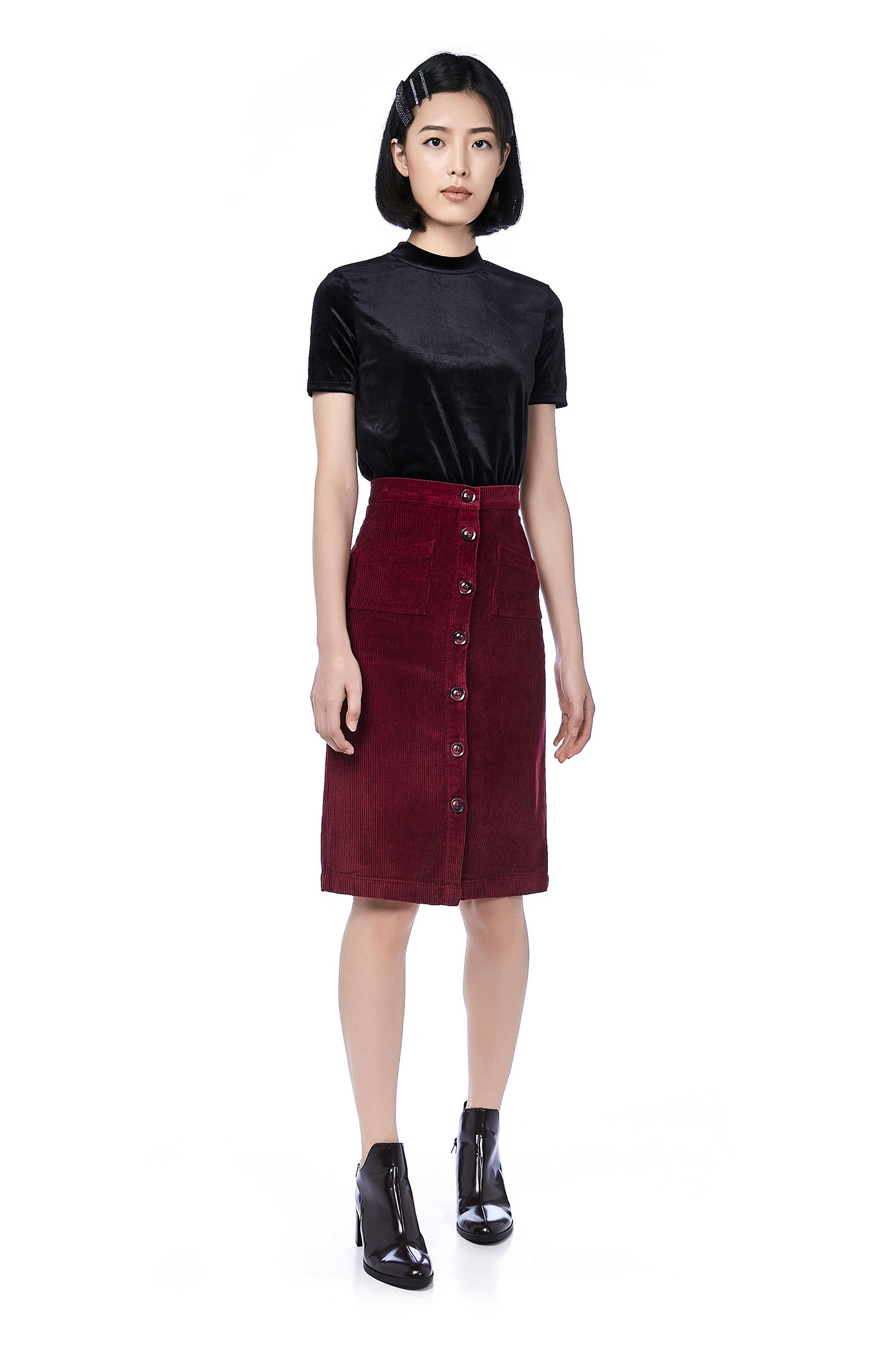 Norah Corduroy Midi Skirt 