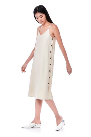Jayda Side-Button Slip Dress