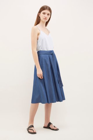 Yalena Pleated Midi Skirt 