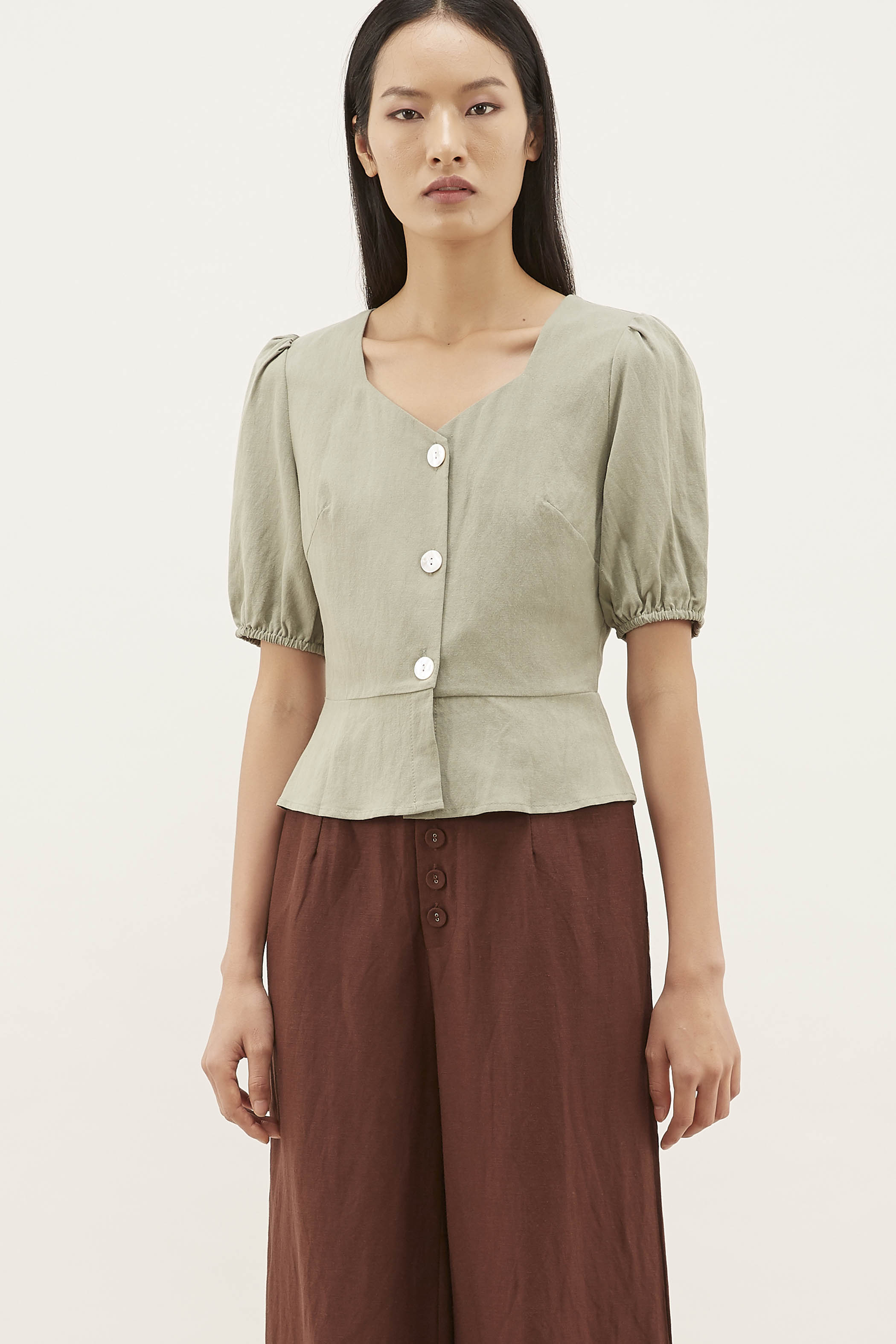 Makis Fitted-waist Blouse 