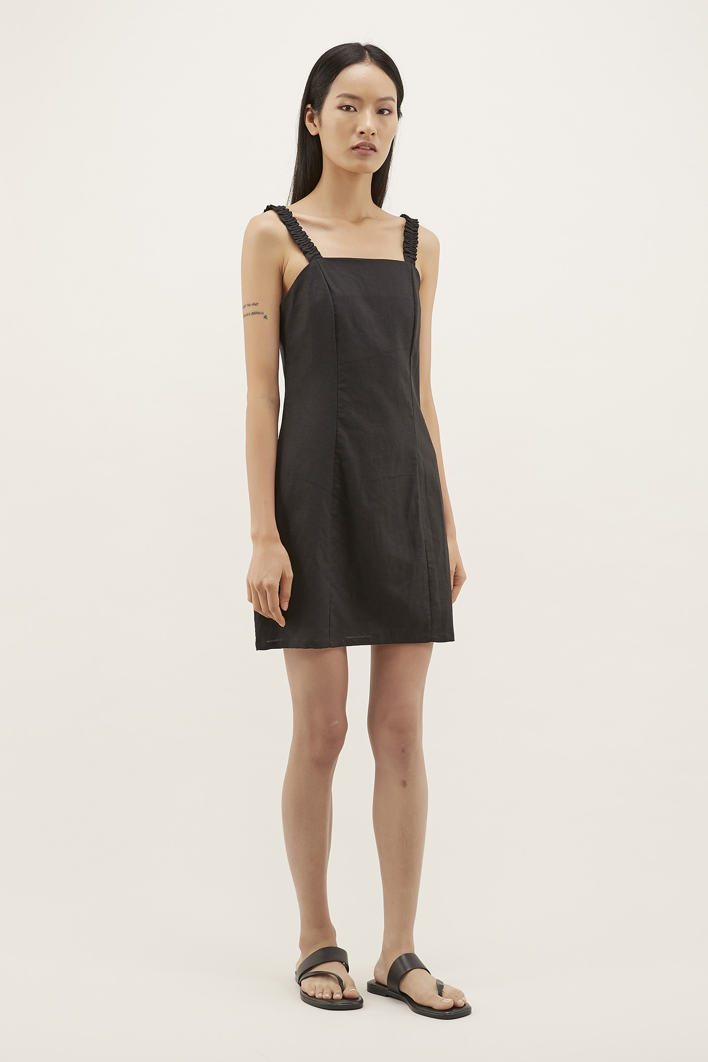 Almah Ruched-strap Mini Dress