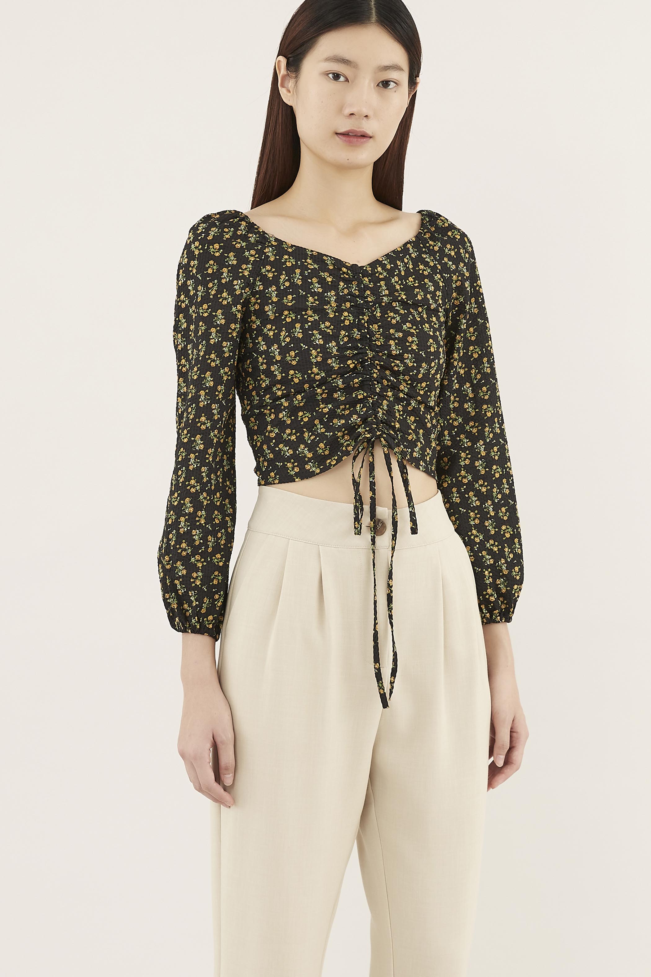 Chalyn Ruched-front Crop Top 