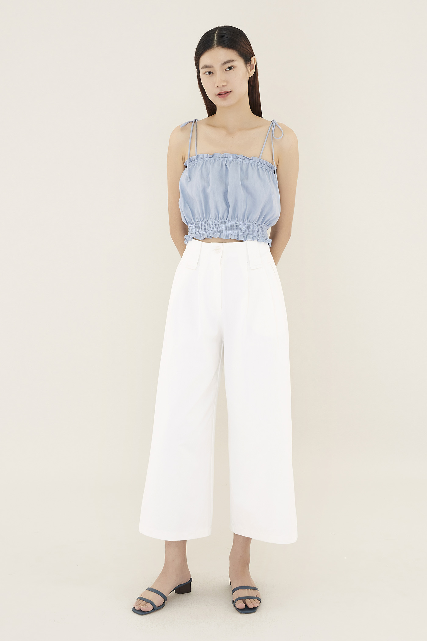 Lany Smock-Waist Crop Top 