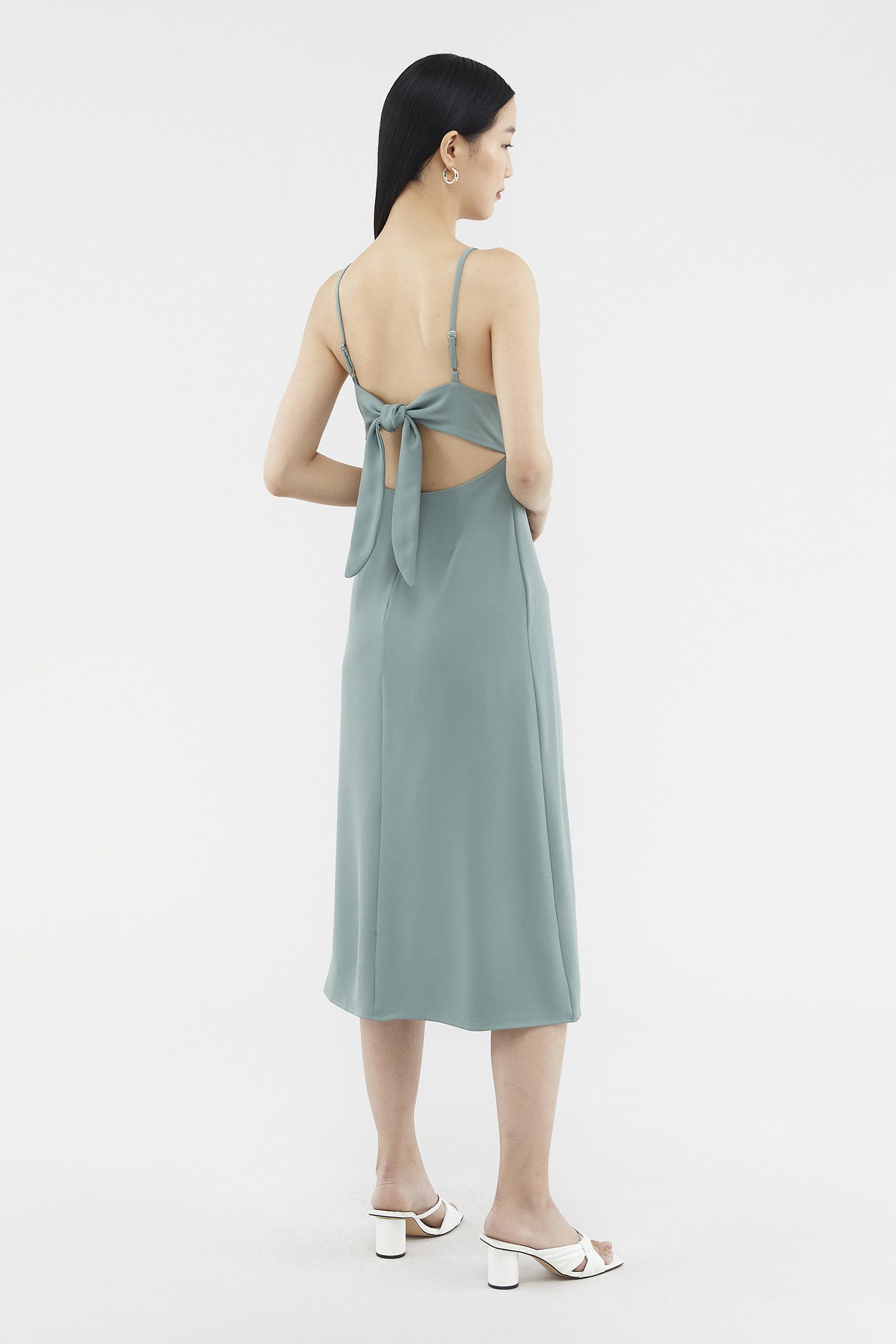 Julien Tie Back Linen Midi Dress, Dresses | FatFace.com