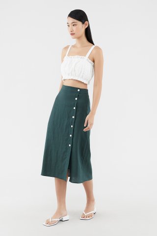 Elquenna Linen Midi Skirt 
