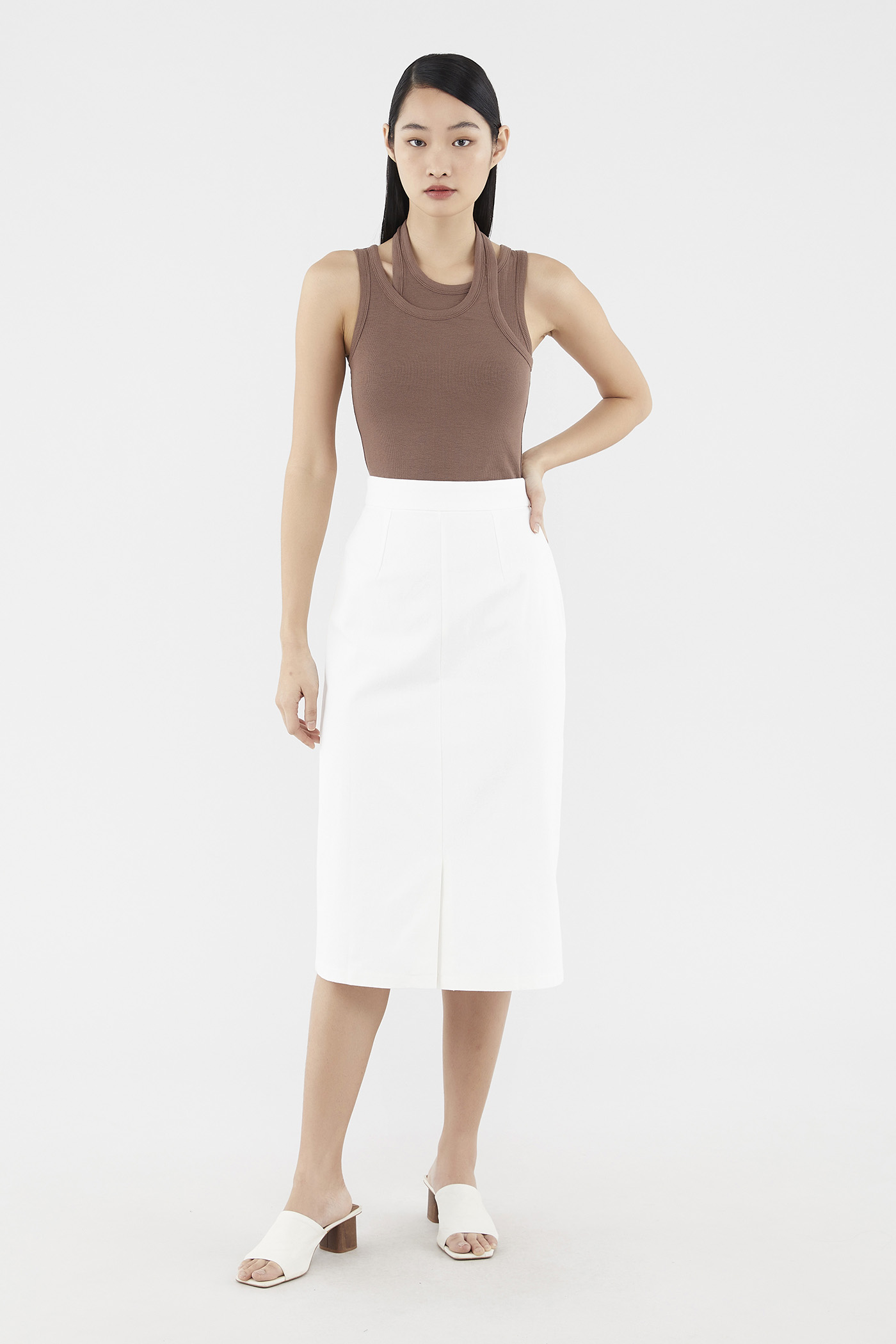 Sherlie Front-slit Midi Skirt 