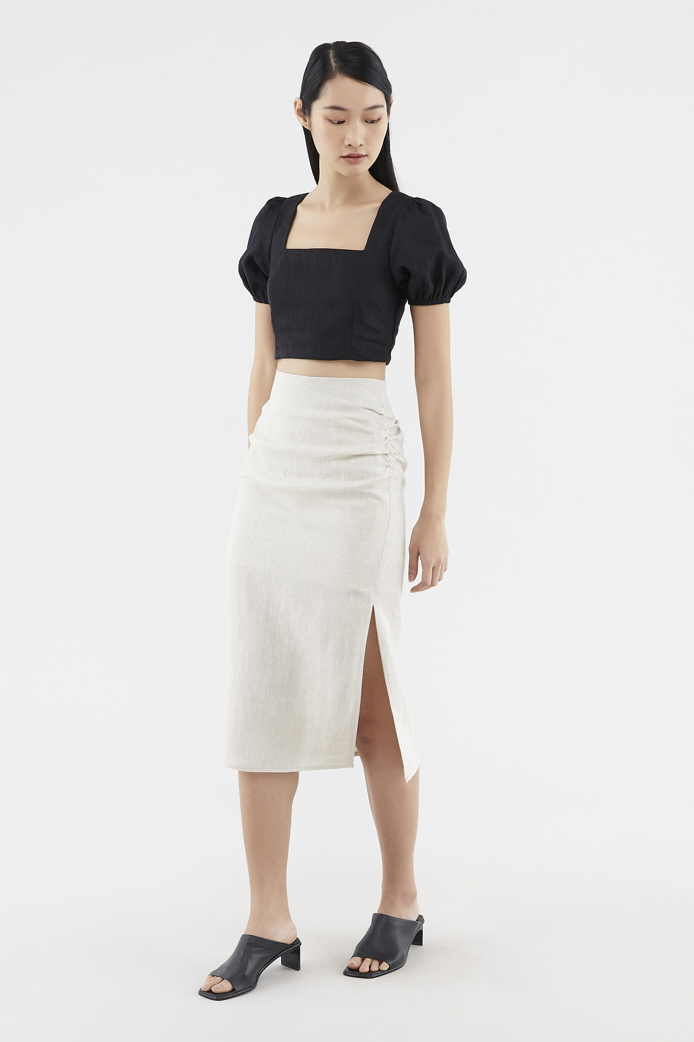 Semira Ruched Pencil Skirt