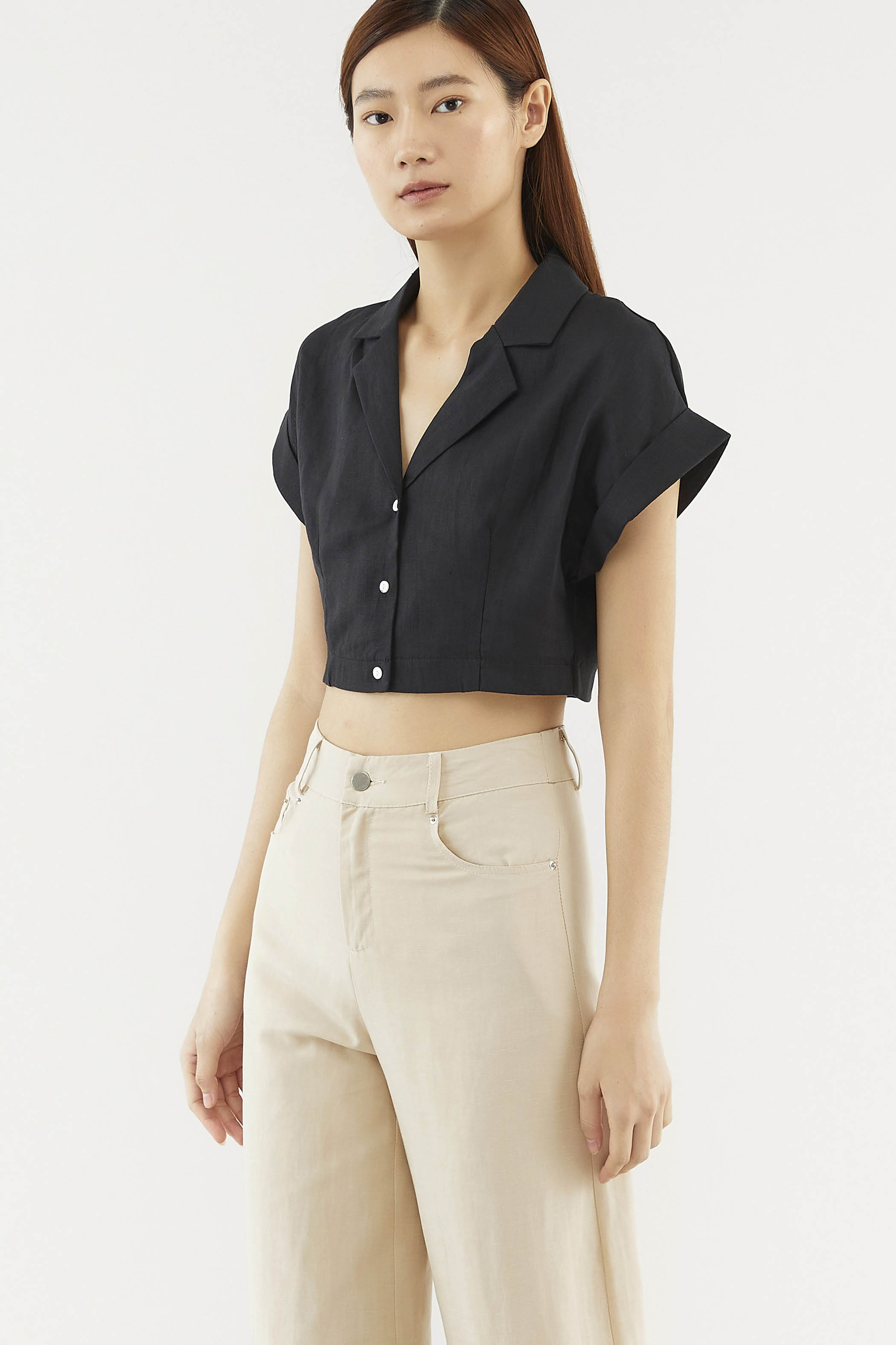 Torya Linen Crop Shirt 