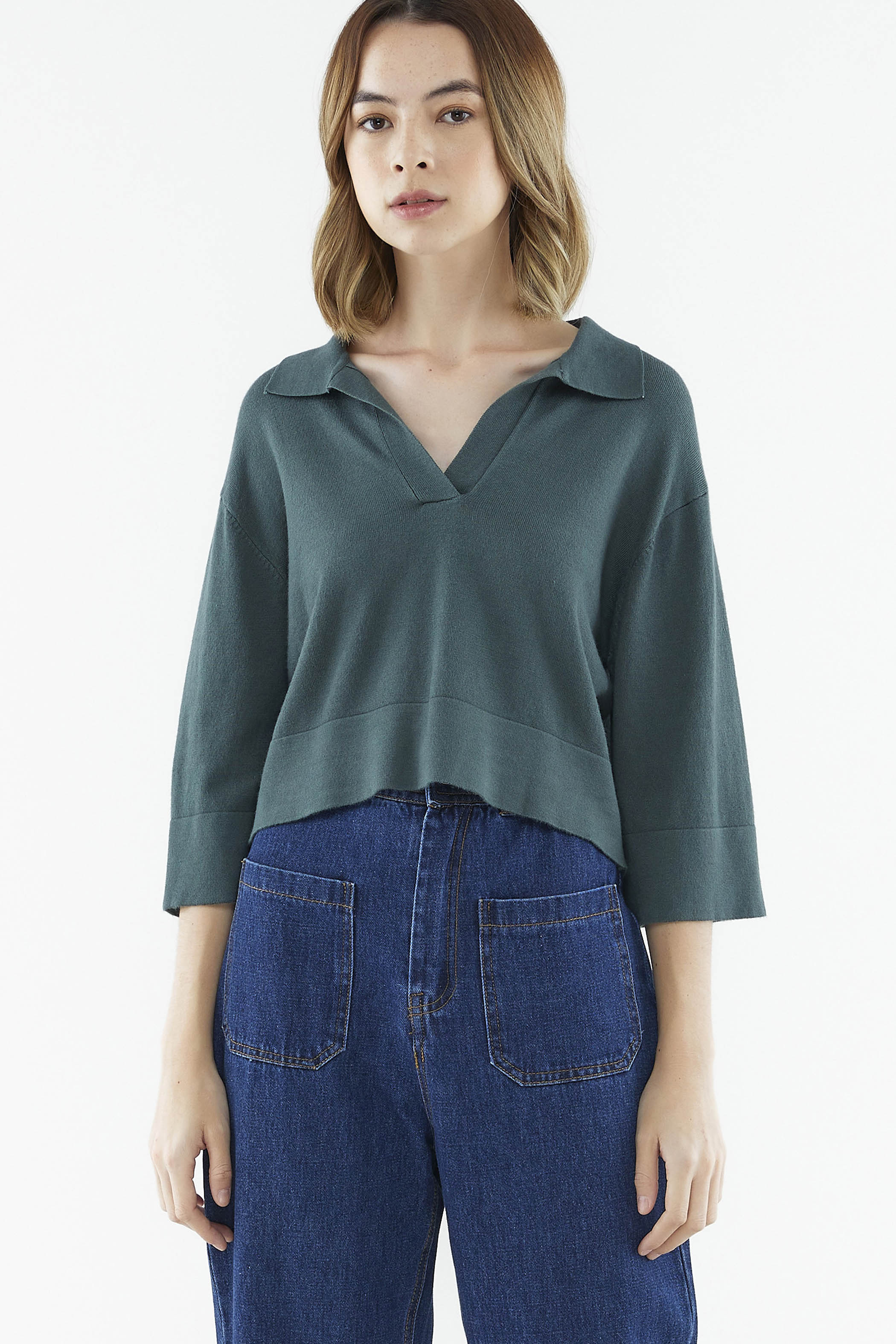 Maysen Collared Knit Top