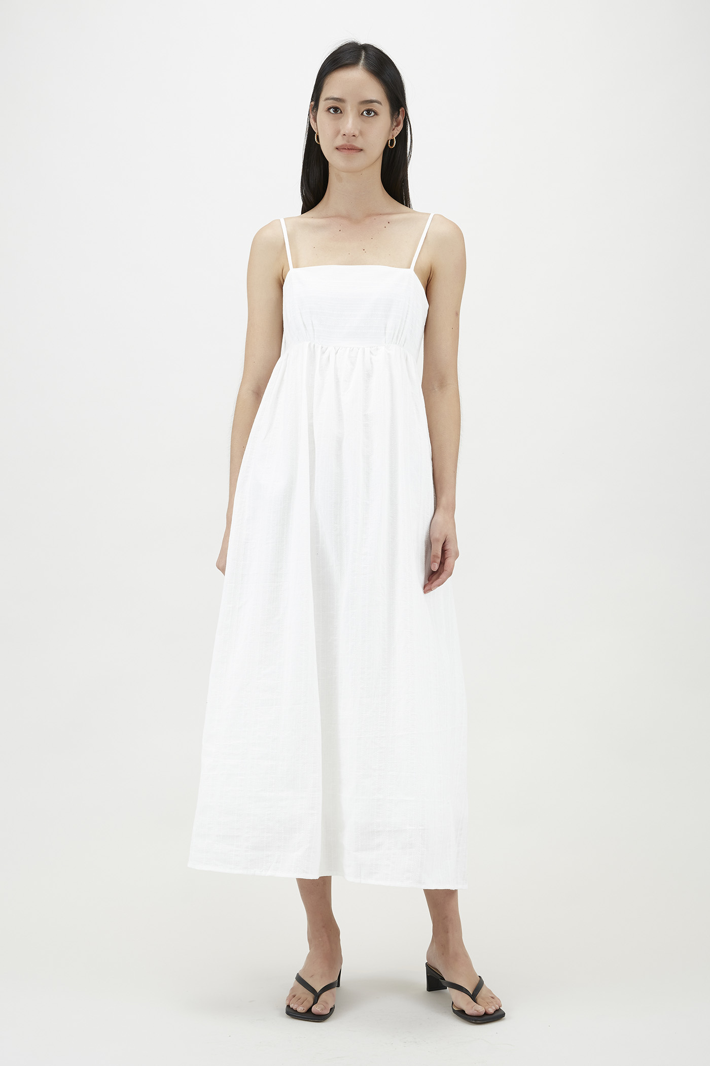 Rosena Textured Empire-Waist Dress