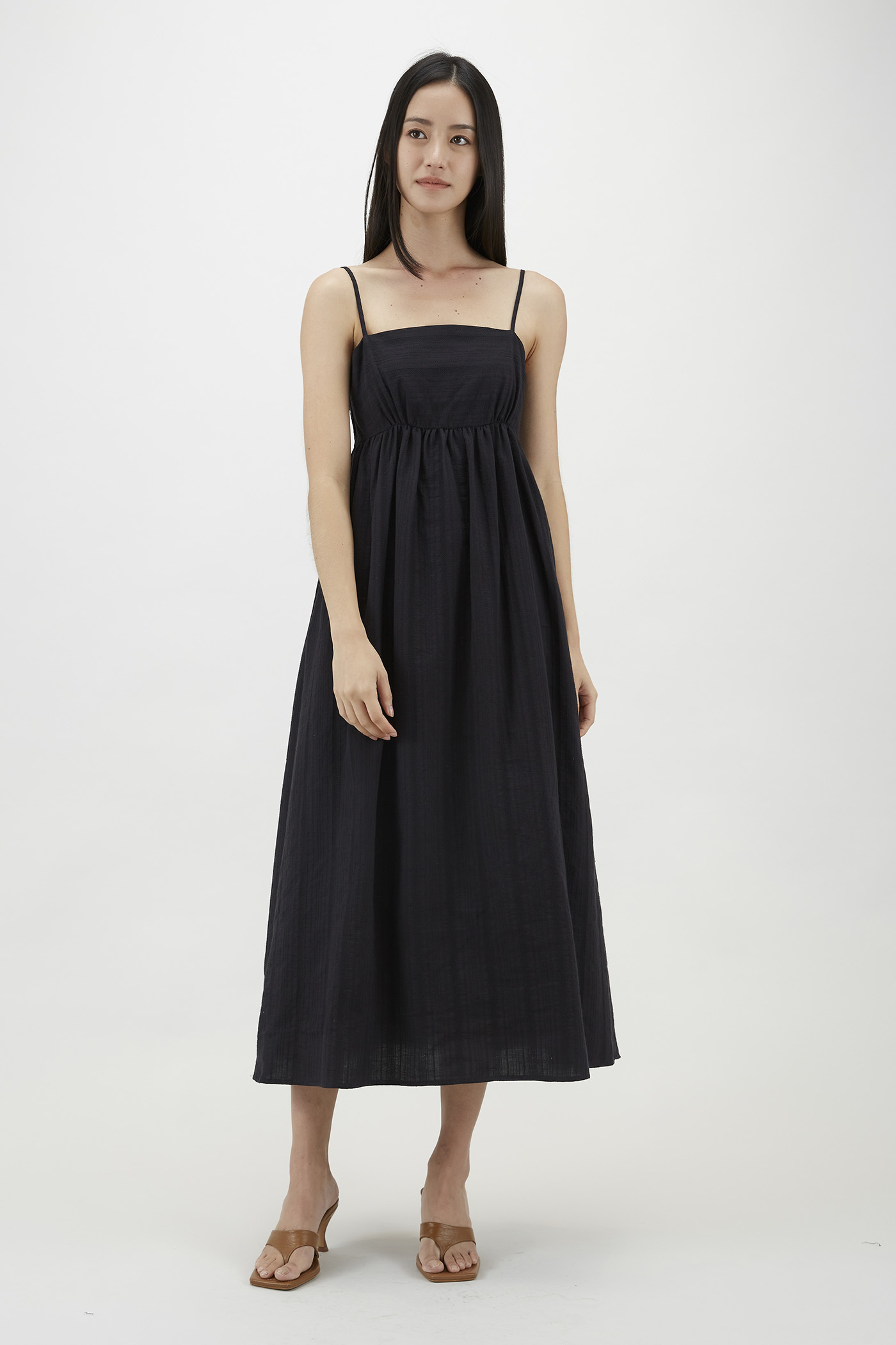 Rosena Textured Empire-Waist Dress