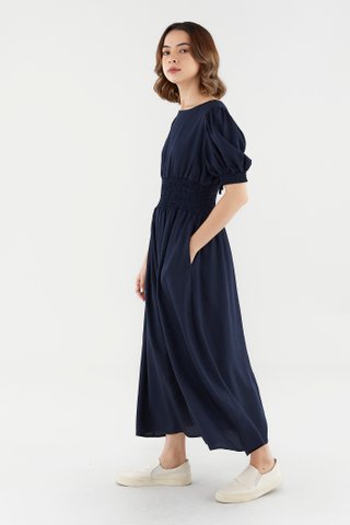 Brenna Shirred Midi Dress 