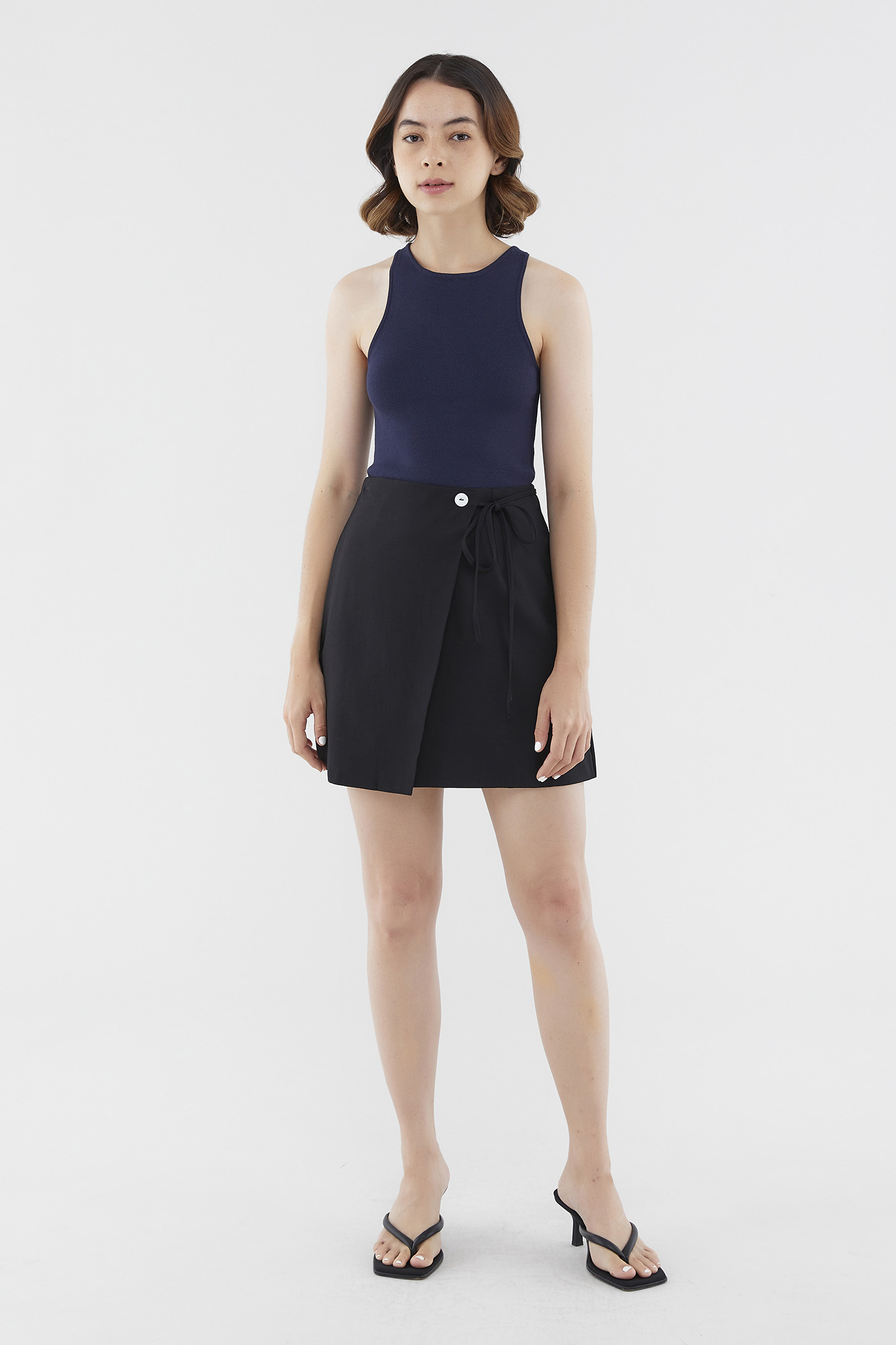 Kelsey Wrap-Front Mini Skirt