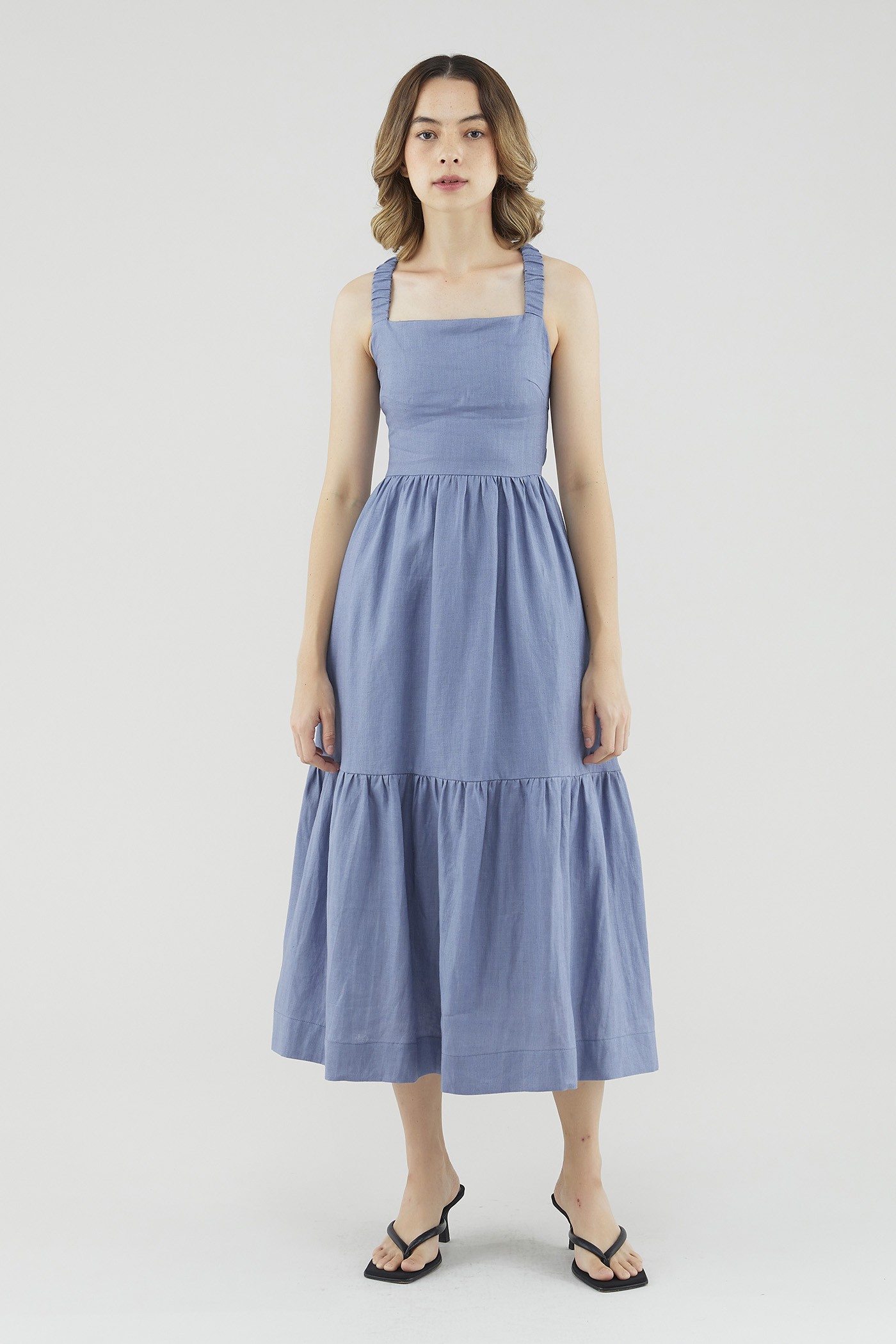 Eulalie Linen Cross-Back Dress