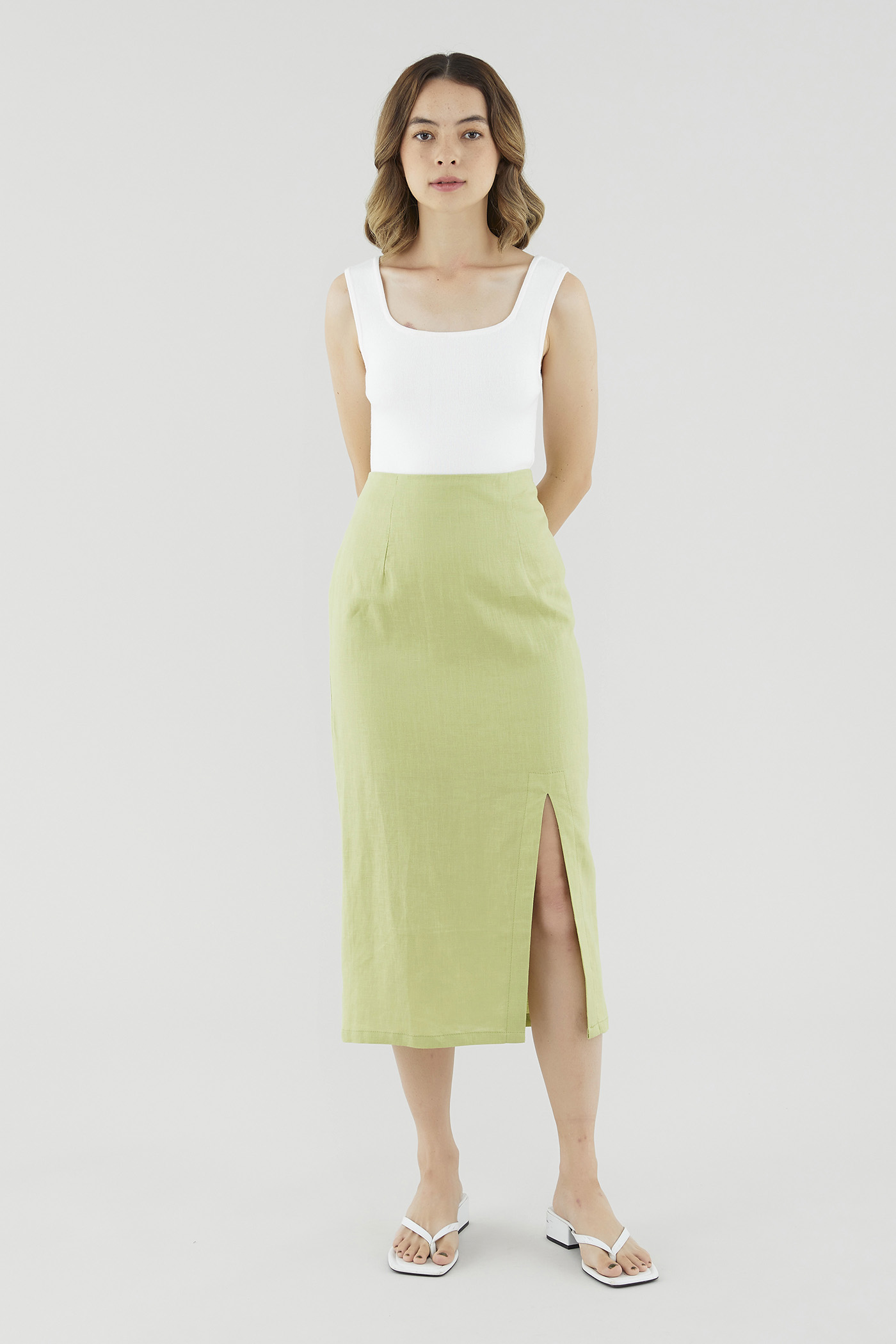 Elisia Linen Slip Skirt