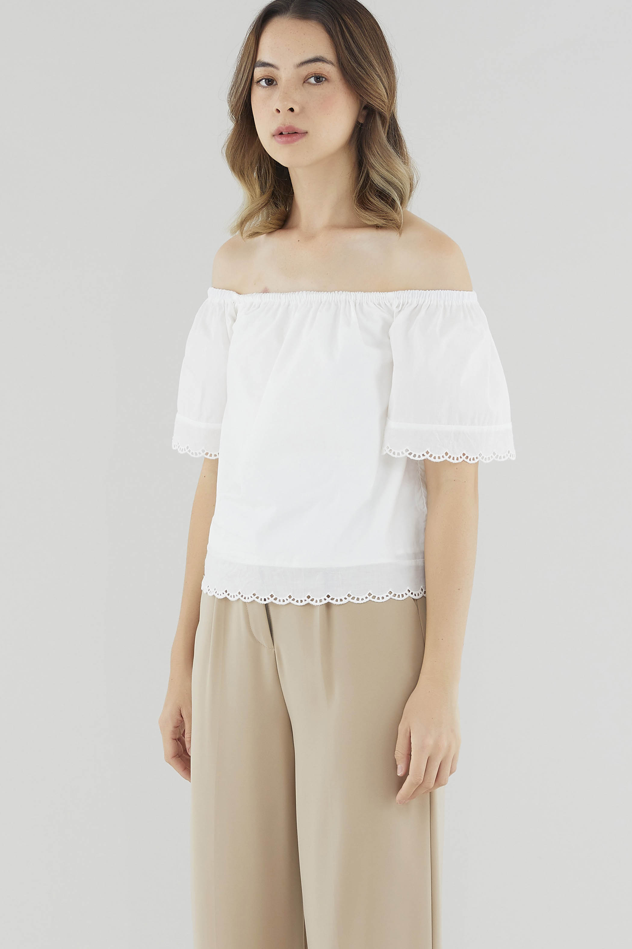 Onelia Lace Trimmed Blouse