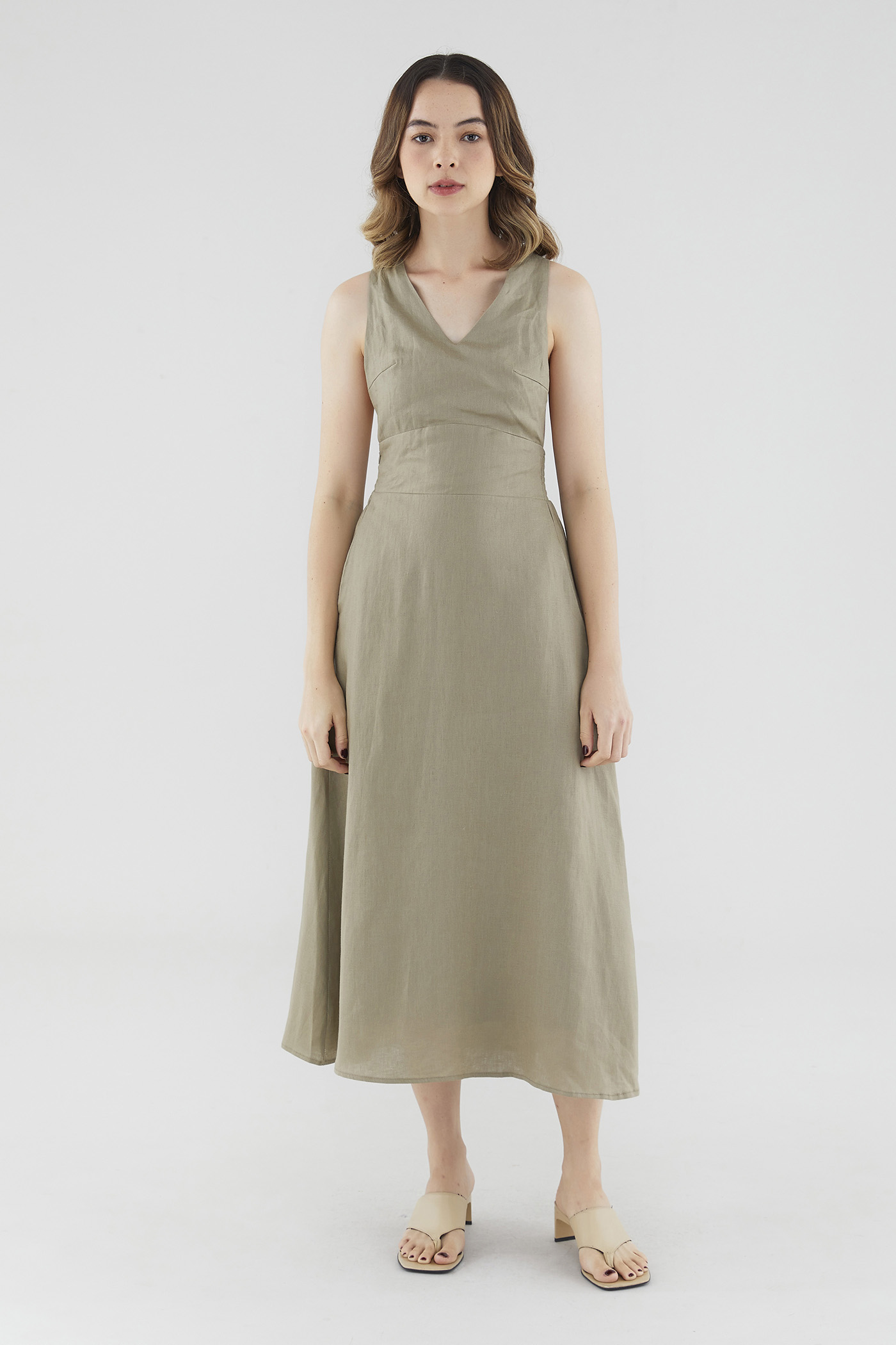 Juliette Linen V-Neck Dress