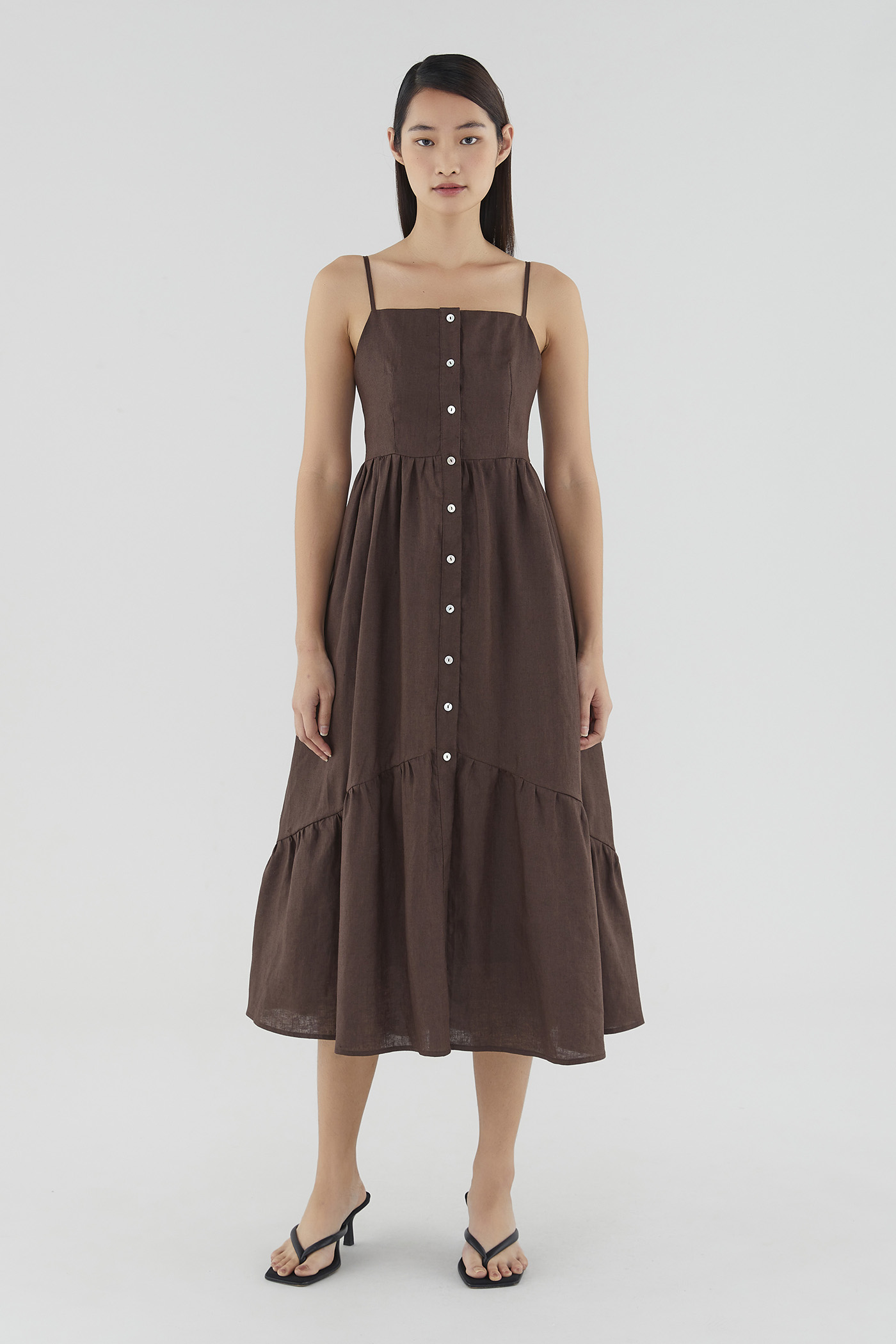 Ellyza Linen Button-Down Dress