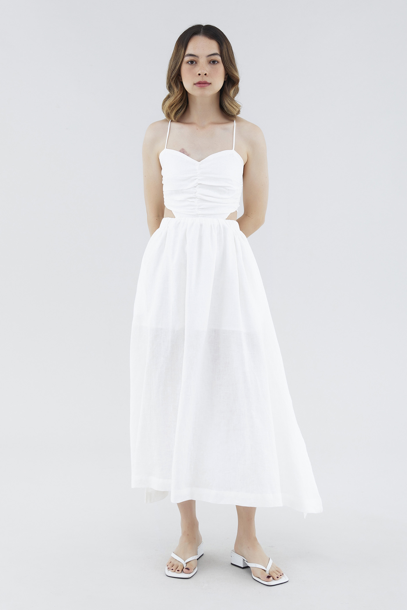 Gwendolyn Linen Cut-Out Dress
