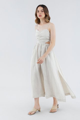 Gwendolyn Linen Cut-Out Dress