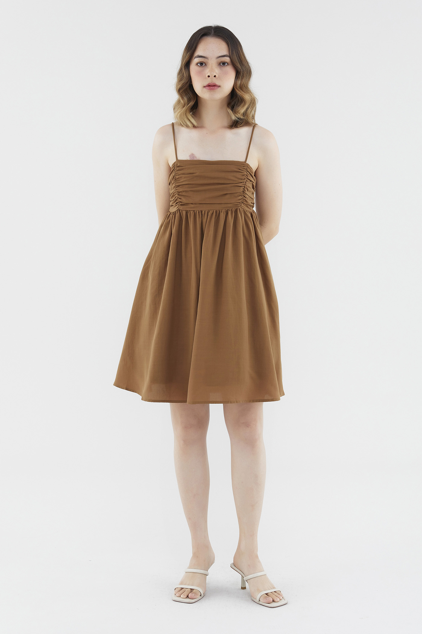 Raella Ruched-Front Mini Dress