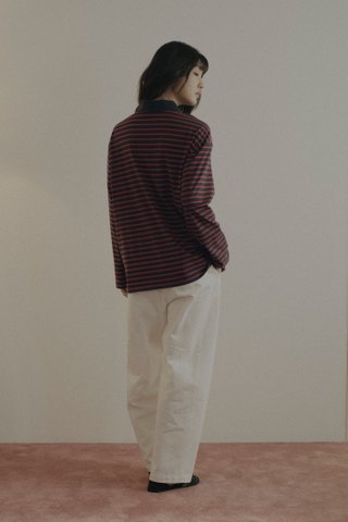 Long Sleeve Striped Polo Shirt