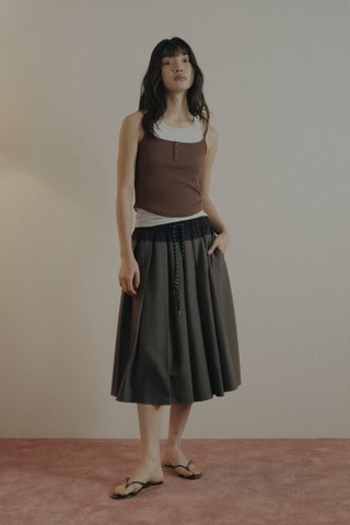 Pleated Drawstring Skirt